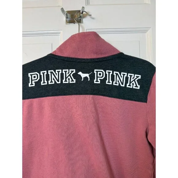 Victoria's Secret Pink Women's Mauve Pink 1/4 Zip Pullover Sweatshirt Size XS - Picture 8 of 12